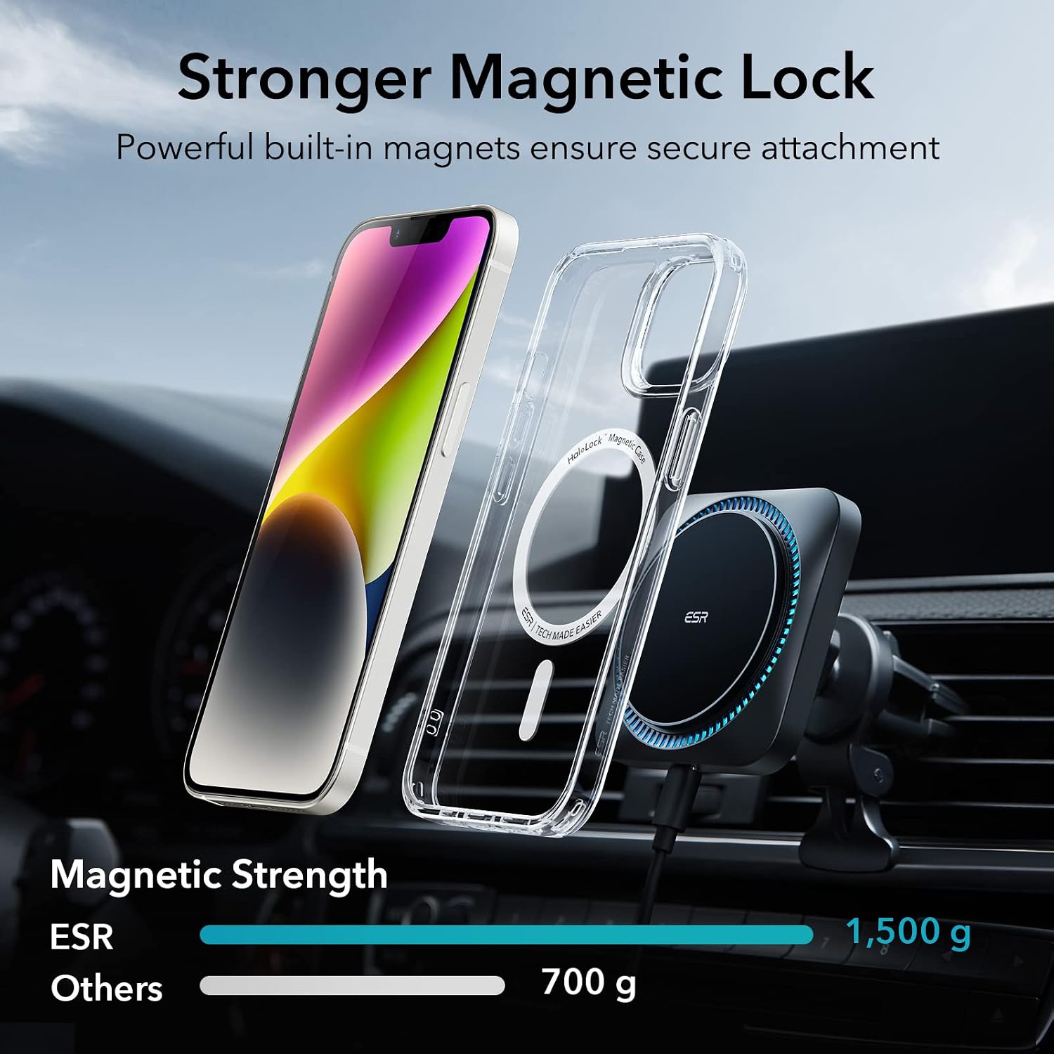 ESR for iPhone 14/13 Case for MagSafe, Anti-Yellowing, Clear