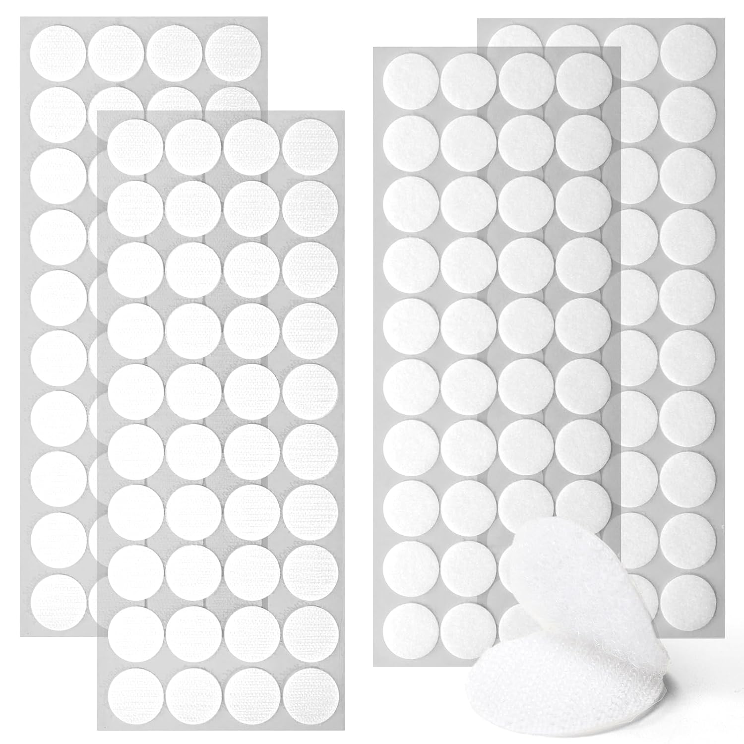 160pcs (80 Pairs) 0.98" Diameter Self Adhesive Dots White, Hook & Loop Dots Sticky Back Coins for School, Classroom, Office, Home, Mounting, Arts and Crafts