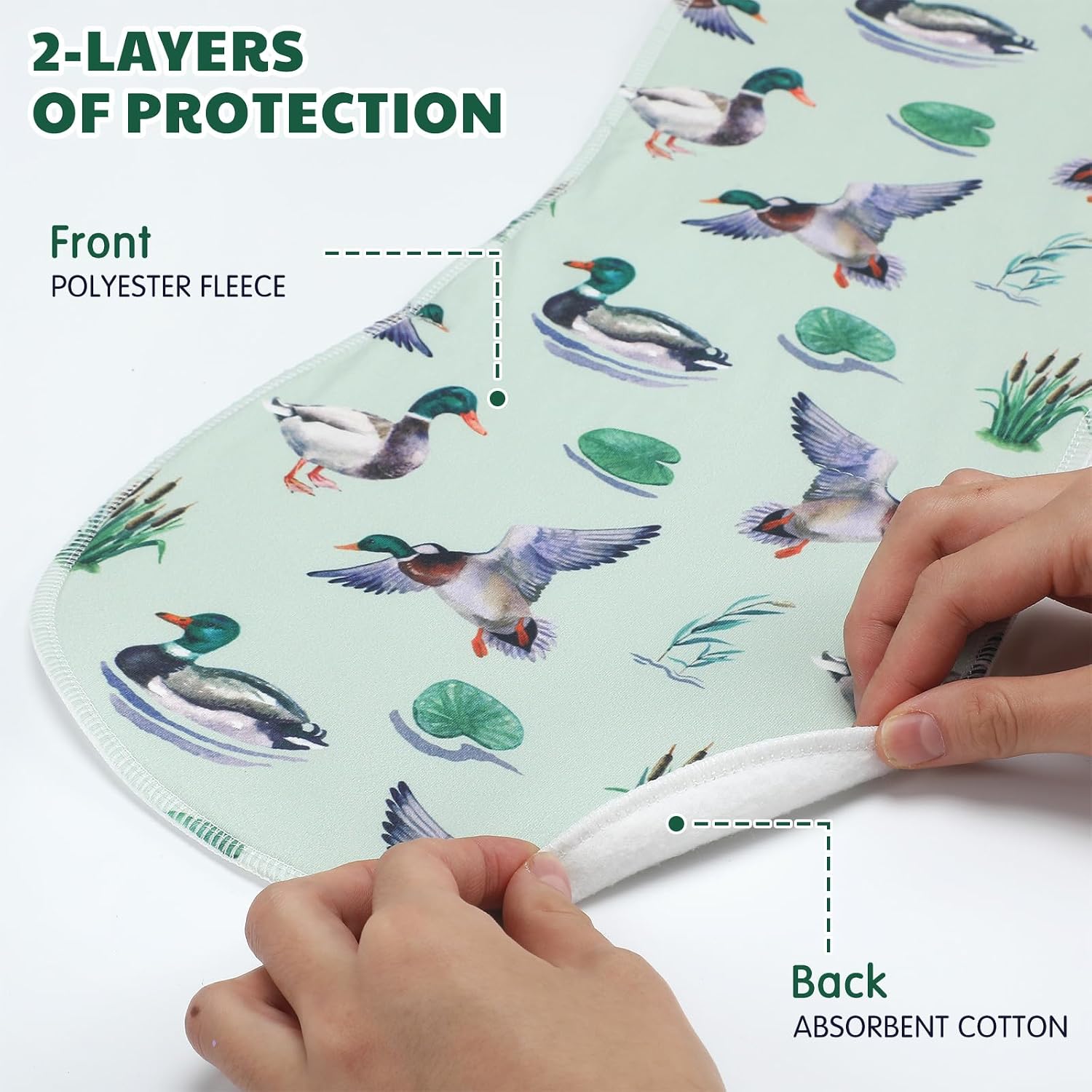 SmoothNovelty 5 Pack Mallard Duck Baby Burp Cloths for Newborns, 19"x9"