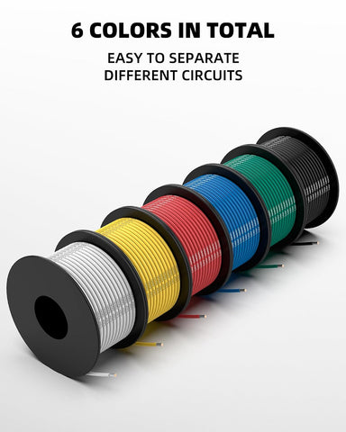 NAOEVO 18 Gauge Wire, Tinned Copper Silicone 18 AWG Automotive Wire, 180FT