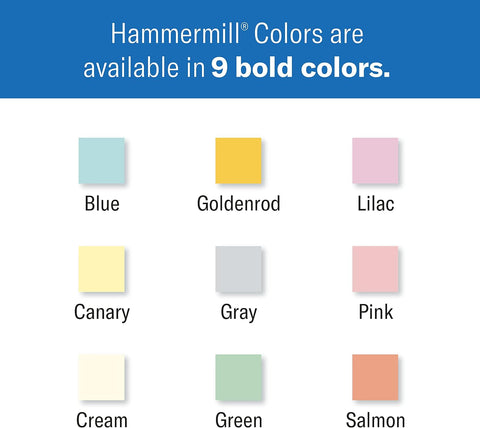 Hammermill Colored Paper, 20 lb Canary Printer Paper, 8.5 x 11-1 Ream (500 Sheets) - Made in the USA, Pastel Paper, 103341R, 1 Ream | 500 Sheets, Letter (8.5x11)