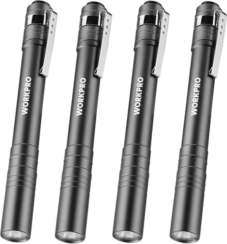 WORKPRO LED Pen Light, Aluminum Pen Flashlight, Pocket Flashlight with Clip