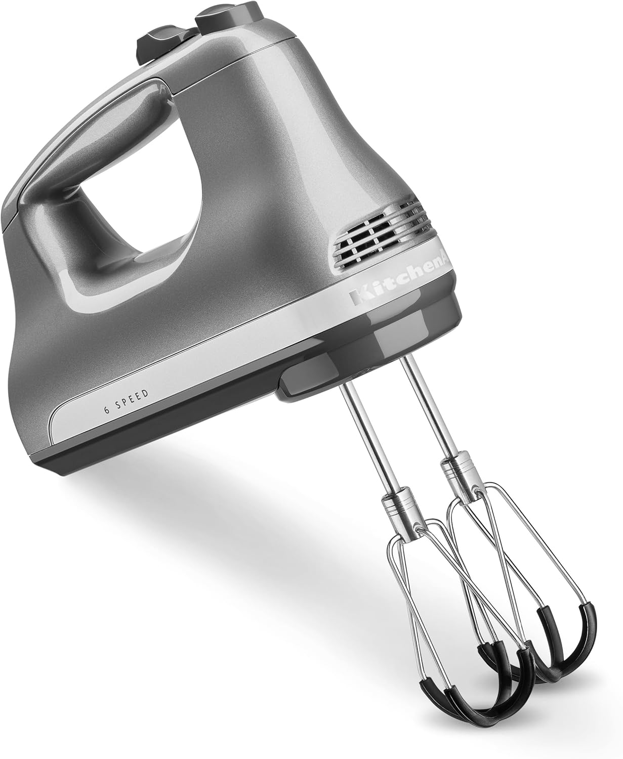 KitchenAid 6 Speed Hand Mixer w/Flex Edge Beaters, KHM6118, Contour Silver