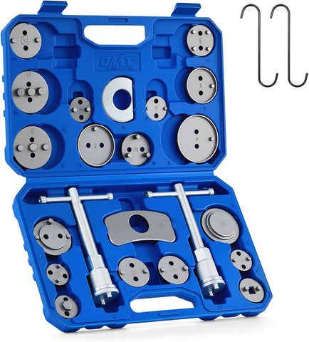 OMT 24pc Brake Caliper Compression Tool with Adapters & Hangers, Sandblast