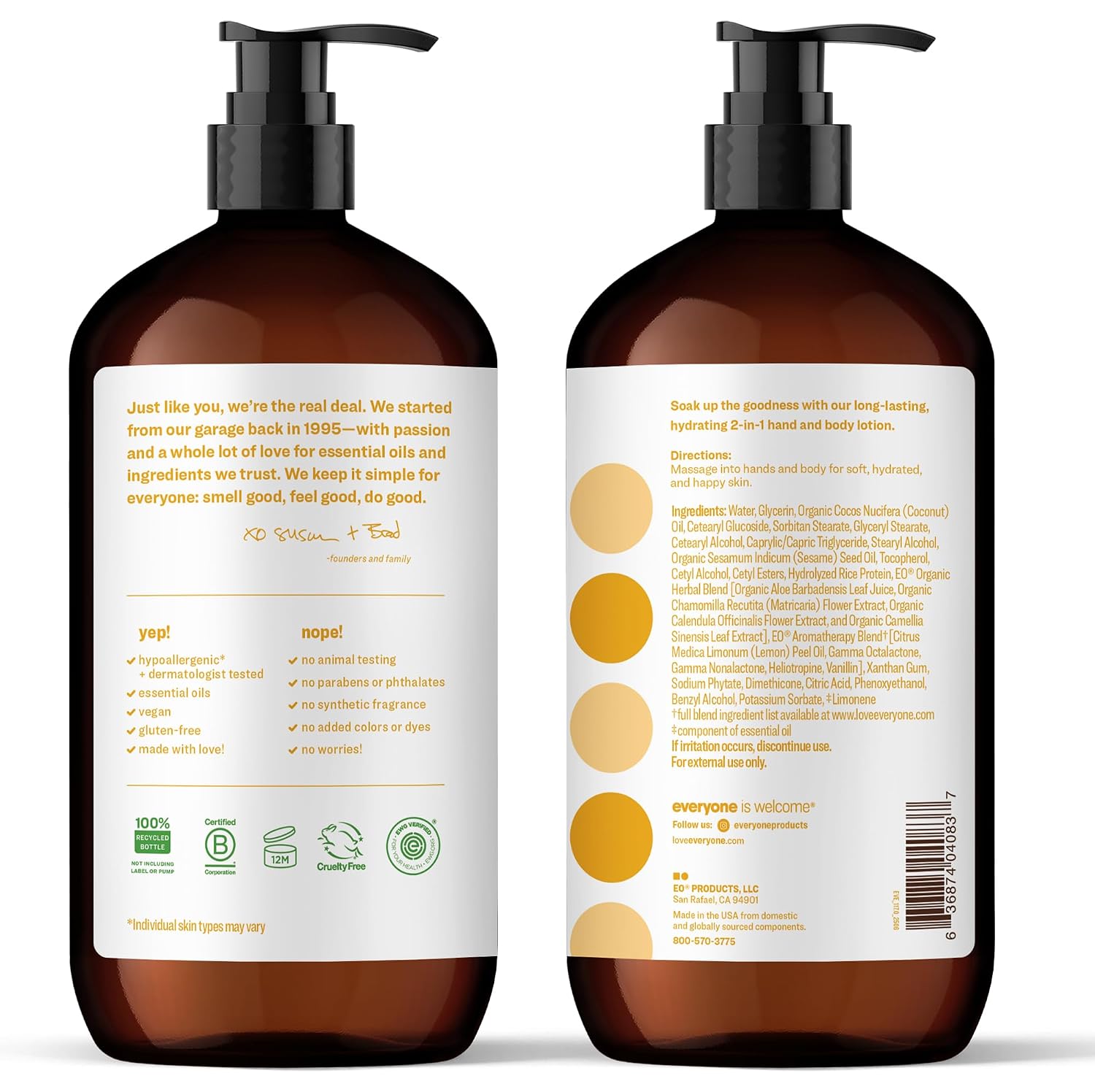 Everyone 2-in-1 Lotion for Hands/Body, 32 ounce (Pack of 1) Coconut and Lemon made with Essential Oils for Men and Women