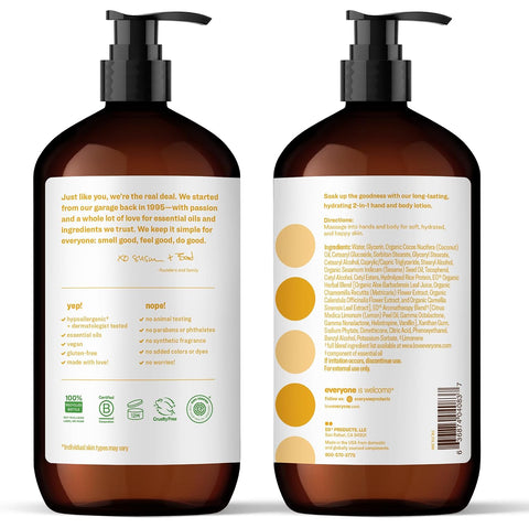 Everyone 2-in-1 Lotion for Hands/Body, 32 ounce (Pack of 1) Coconut and Lemon made with Essential Oils for Men and Women
