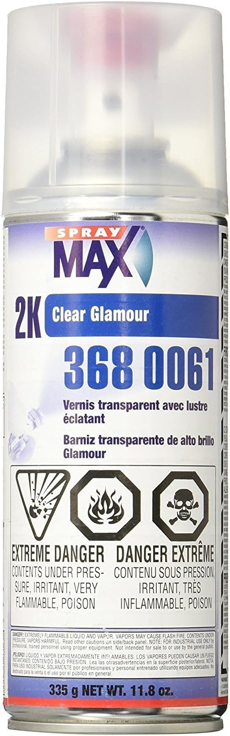 SprayMax 2K Glamour High Gloss Clear Coat | 2K Automotive Clear Coat Spray Paint | High Gloss Finishing Spray | UV-Resistant, Scratch & Gasoline Resistant | Professional Grade 11.8 oz