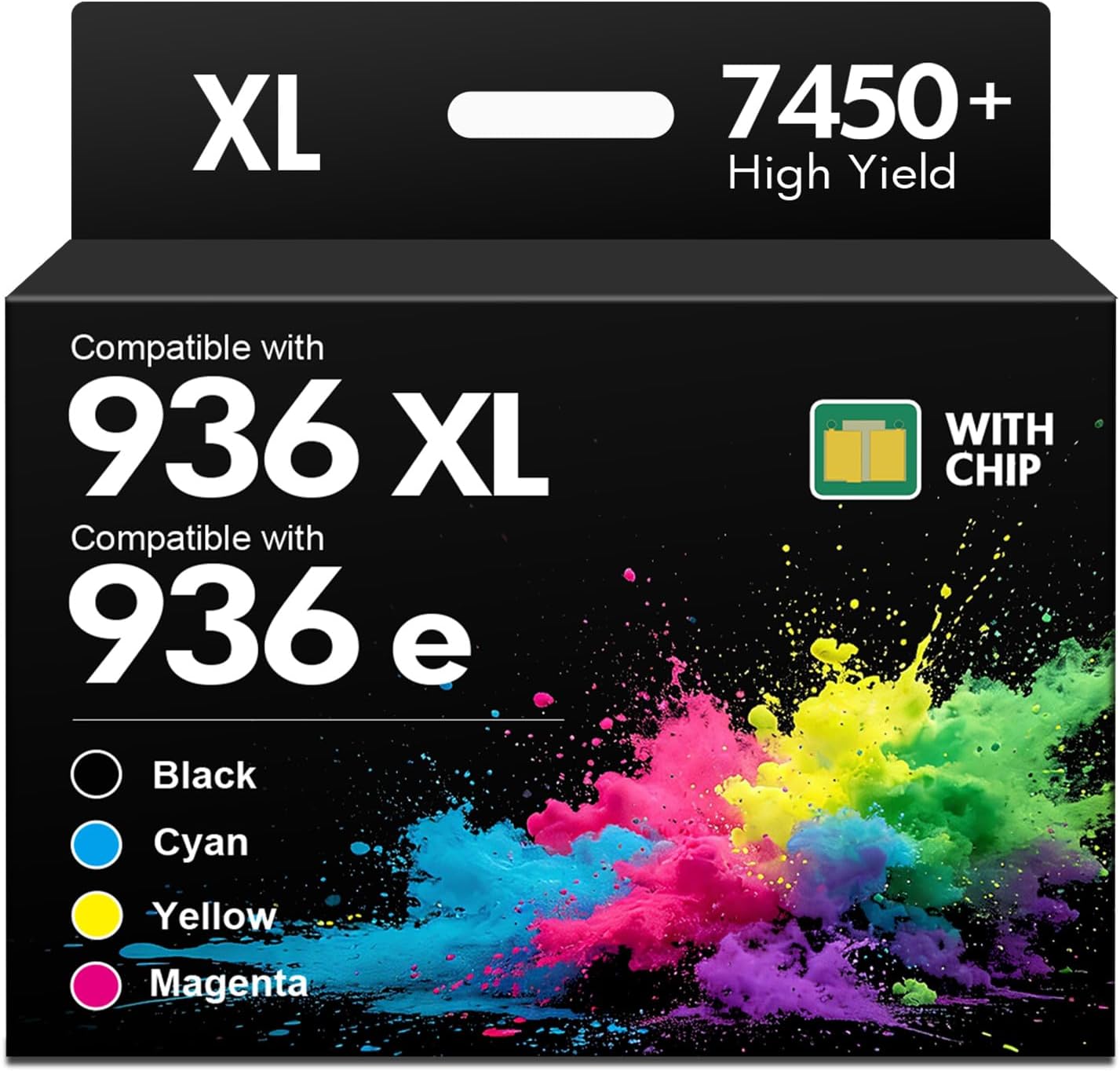 936 936XL 9125e Ink Cartridges Combo Pack for HP Printers 9120e 9730e 936e