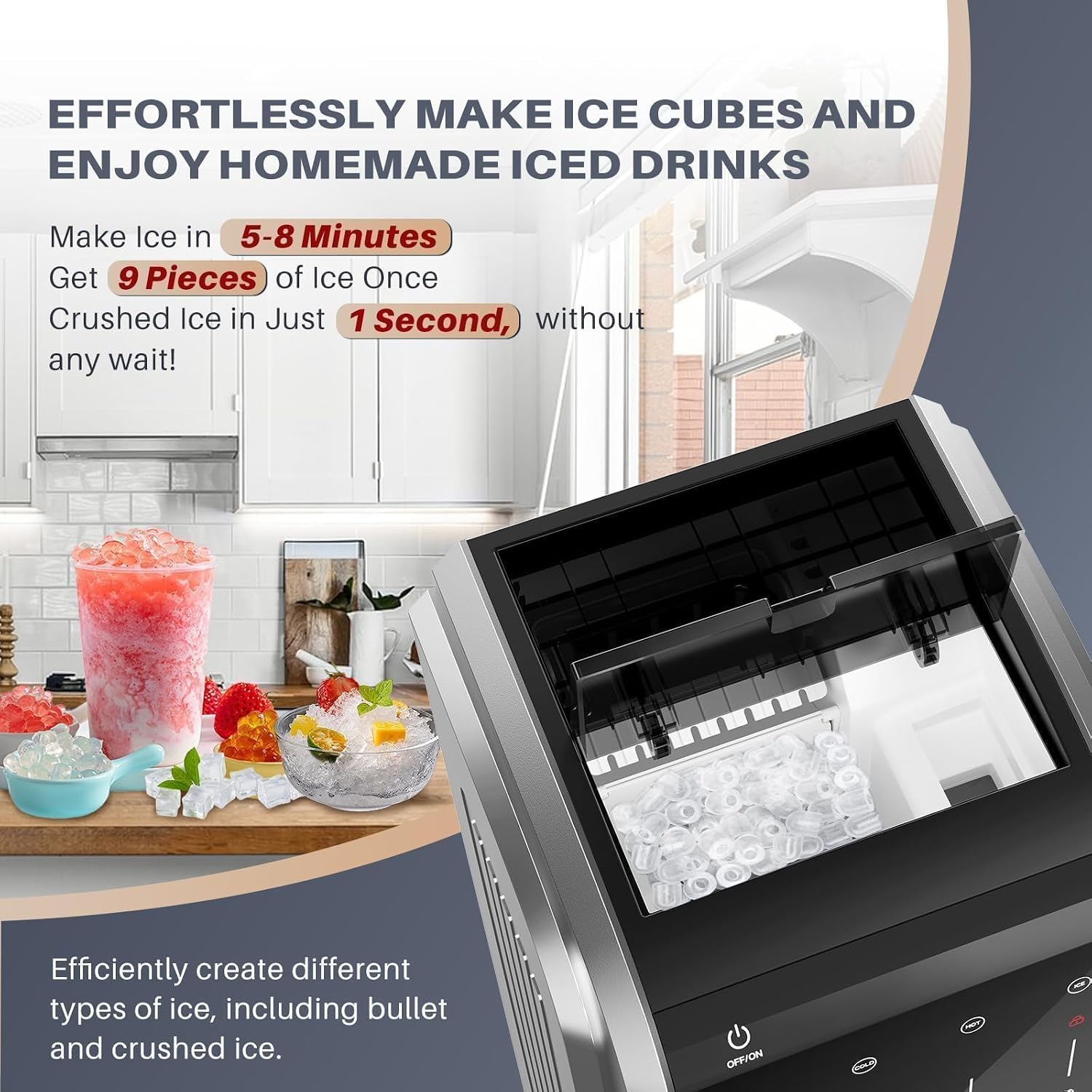 ICEPURE Multi-Function WiFi Water Cooler & Bullet and Chewable Ice Maker
