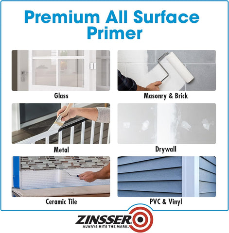 Zinsser Bulls Eye 1-2-3 Water-Base Primer & Sealer, White, Quart