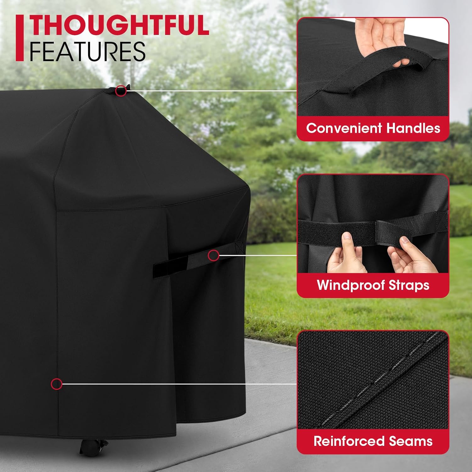 Unicook Grill Cover 58 Inch, Heavy Duty Waterproof UV Resistant BBQ Cover