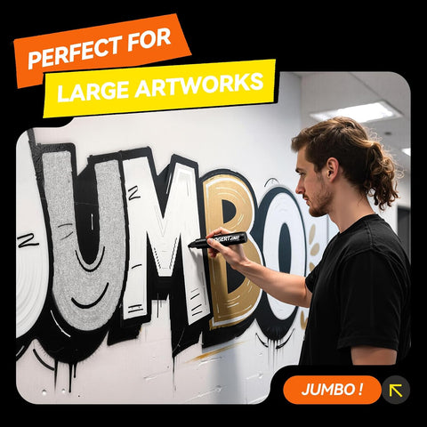 Coogert 3Pcs Coffee Jumbo Poster Markers, 15MM Thick Permanent Acrylic Graffiti Markers, Wide Tip Paint Marker for Canvas, Posters Board, Fabric, Window, Glass, Wood, Teachers,Banner painting supplies