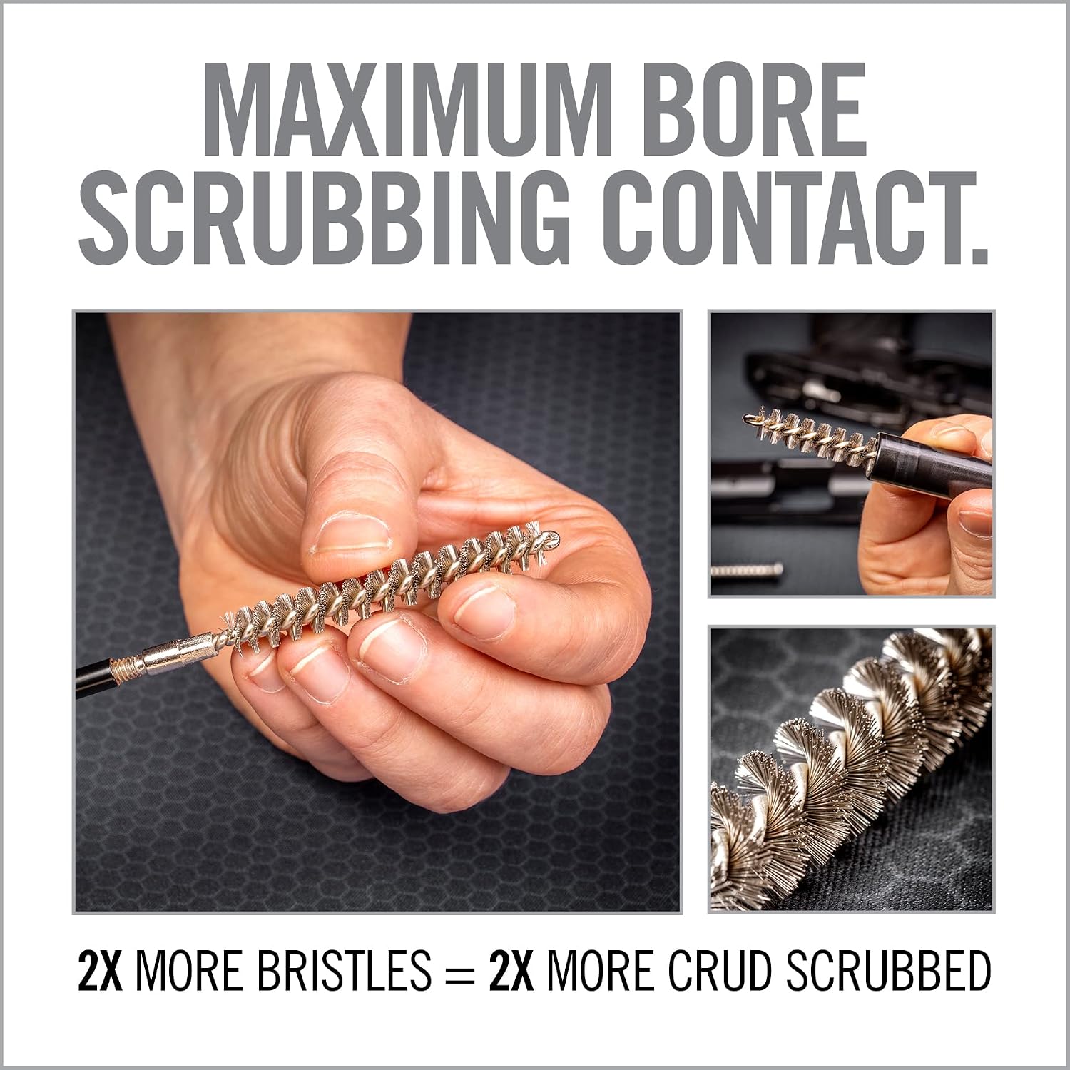 Real Avid Bore Max Speed Brush Multi Cal Pack – 10 Durable Nickel Plated Gun Cleaning Brushes Fits .22 .243 .270 .284 .30 Caliber Rifles and .22 .380 .40 .45 Caliber Handguns with 2X Bristle Density