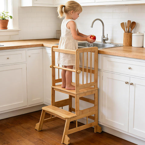 HBTower Toddler Standing Tower, Kids Kitchen Step Stool with Safety Rails