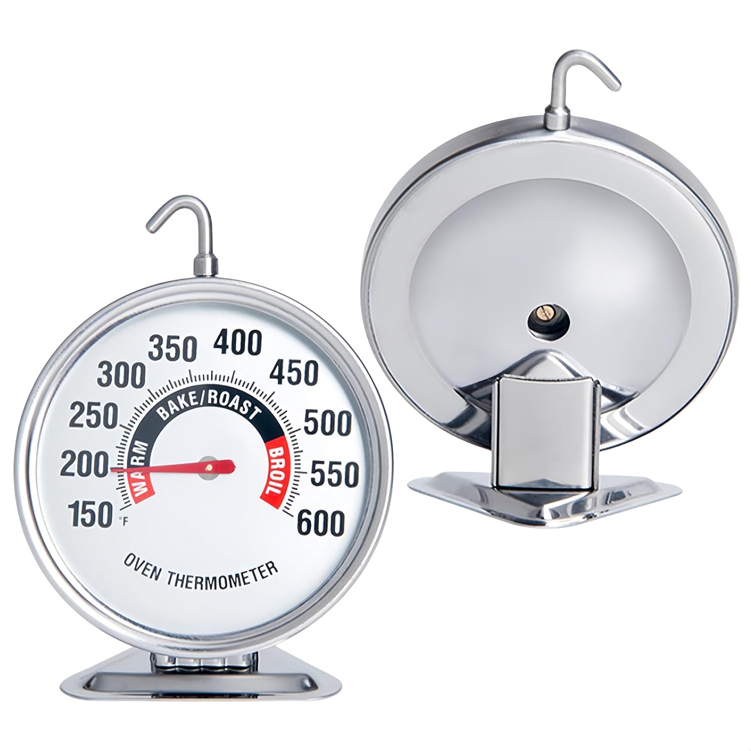 Oven Thermometer Extra Large 3" with Easy-Read Dial | 150-600F Pro Accurate Temp Gauge for Kitchen, Baking, Grill & Meat | Hang or Stand for Gas/Electric Ovens