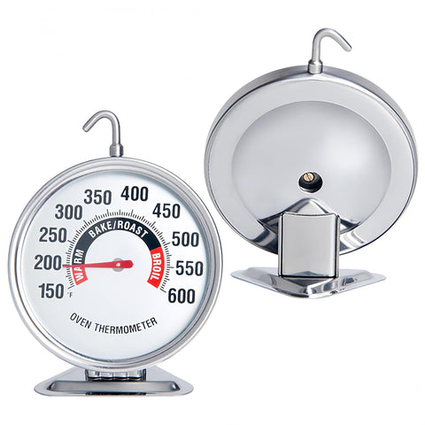 Oven Thermometer Extra Large 3" with Easy-Read Dial | 150-600F Pro Accurate Temp Gauge for Kitchen, Baking, Grill & Meat | Hang or Stand for Gas/Electric Ovens