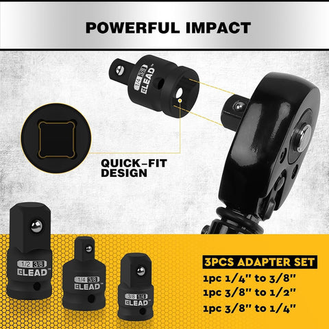 17-Piece Inverted E-Torx Socket Set - Premium Impact Cr-V Steel E4 - E24 Star Female Sockets for Impact Wrench 1/2 3/8 1/4 Drive Precision Torque Kit with Storage Case