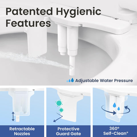 LUXE Bidet NEO 185 PLUS - Patented Bidet Attachment for Toilet, Rose Gold
