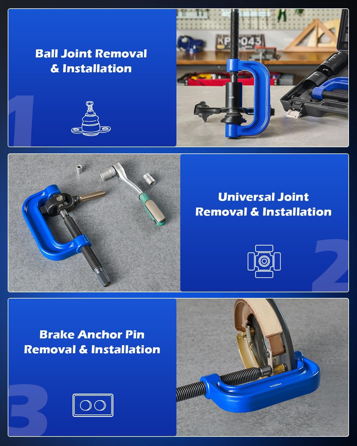 OMT 21pc Ball Joint Press Kit, Ball Joint Tools for 2WD and 4WD Vehicles
