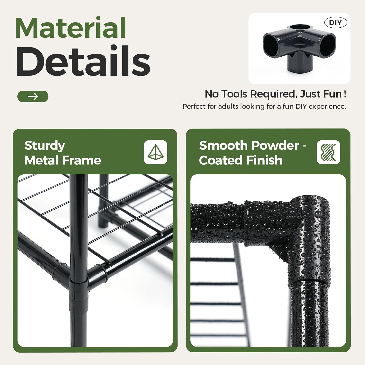 Bamworld Corner Plant Stand Indoor Metal Plant Shelf 5-Tier
