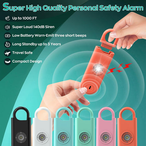 Fauxomor 140dB Personal Safety Alarm for Women 3pack Self Defense Keychain