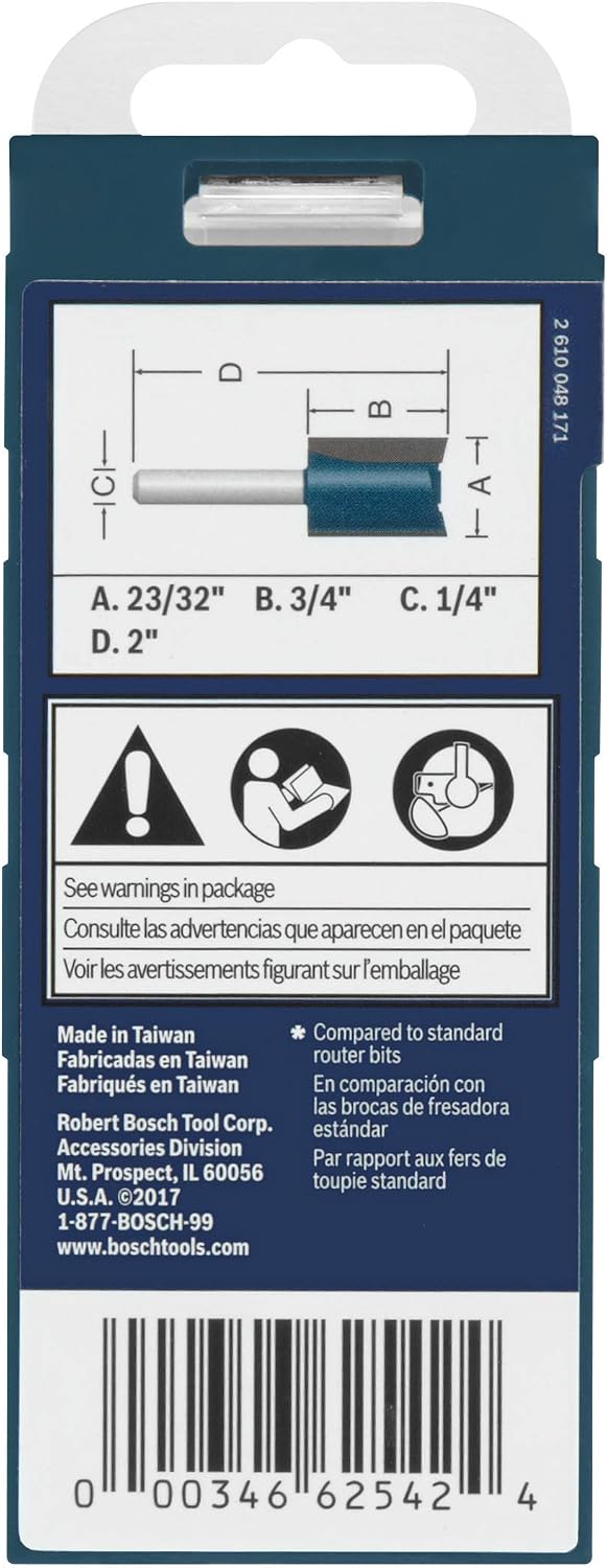 Bosch 84602MC 23/32 in. x 3/4 in. Carbide-Tipped Plywood Mortising Router Bit