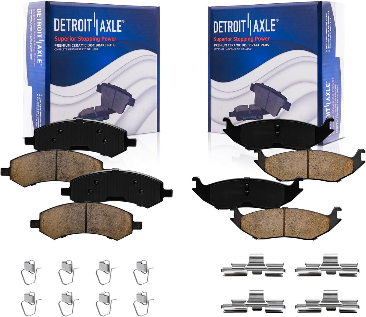 Detroit Axle - Brake Pads for 2006-2018 Dodge Ram 1500, 2007-2009 Durango