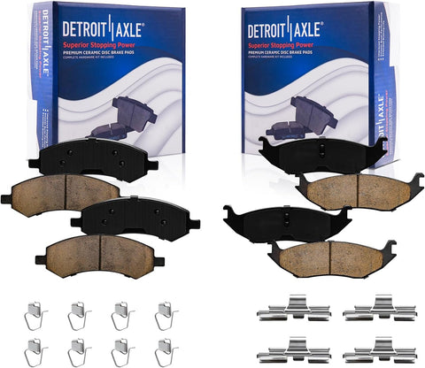 Detroit Axle - Brake Pads for 2006-2018 Dodge Ram 1500, 2007-2009 Durango