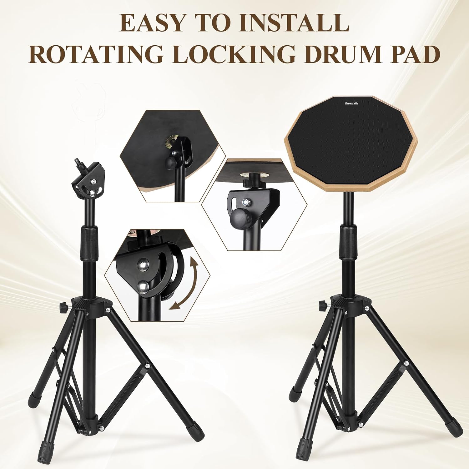 Drum Practice Pad Snare Drum Stand Set 12 In