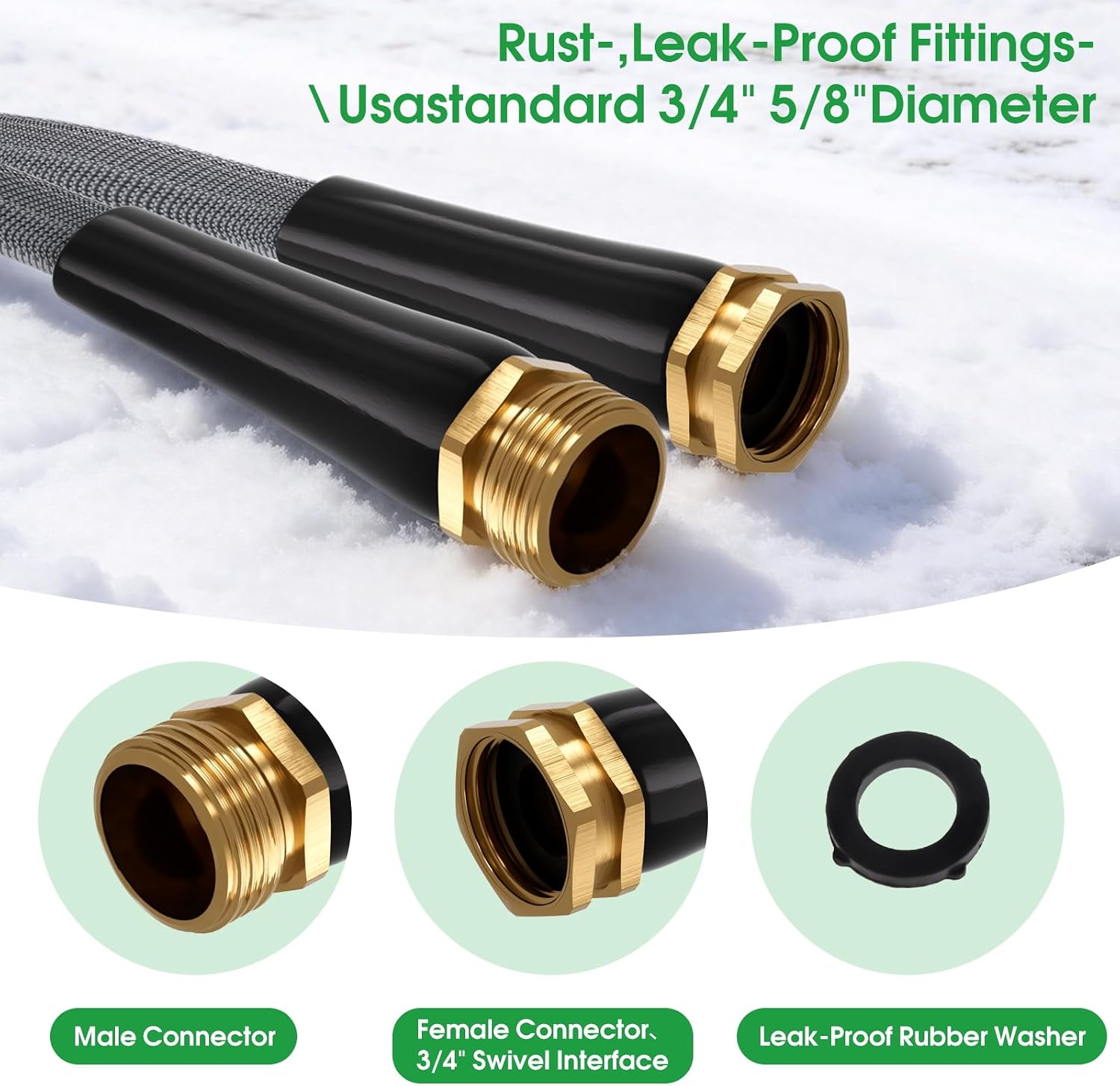 Garden Hose 25 FT, Non-Expanding Water Hose, Kink-Free