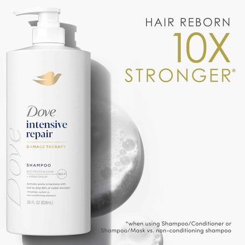 Dove Shampoo 4 Pack Intensive Repair for Damaged Hair with Bio-Protein Care Technology and Amino Serum 28 Fl Oz