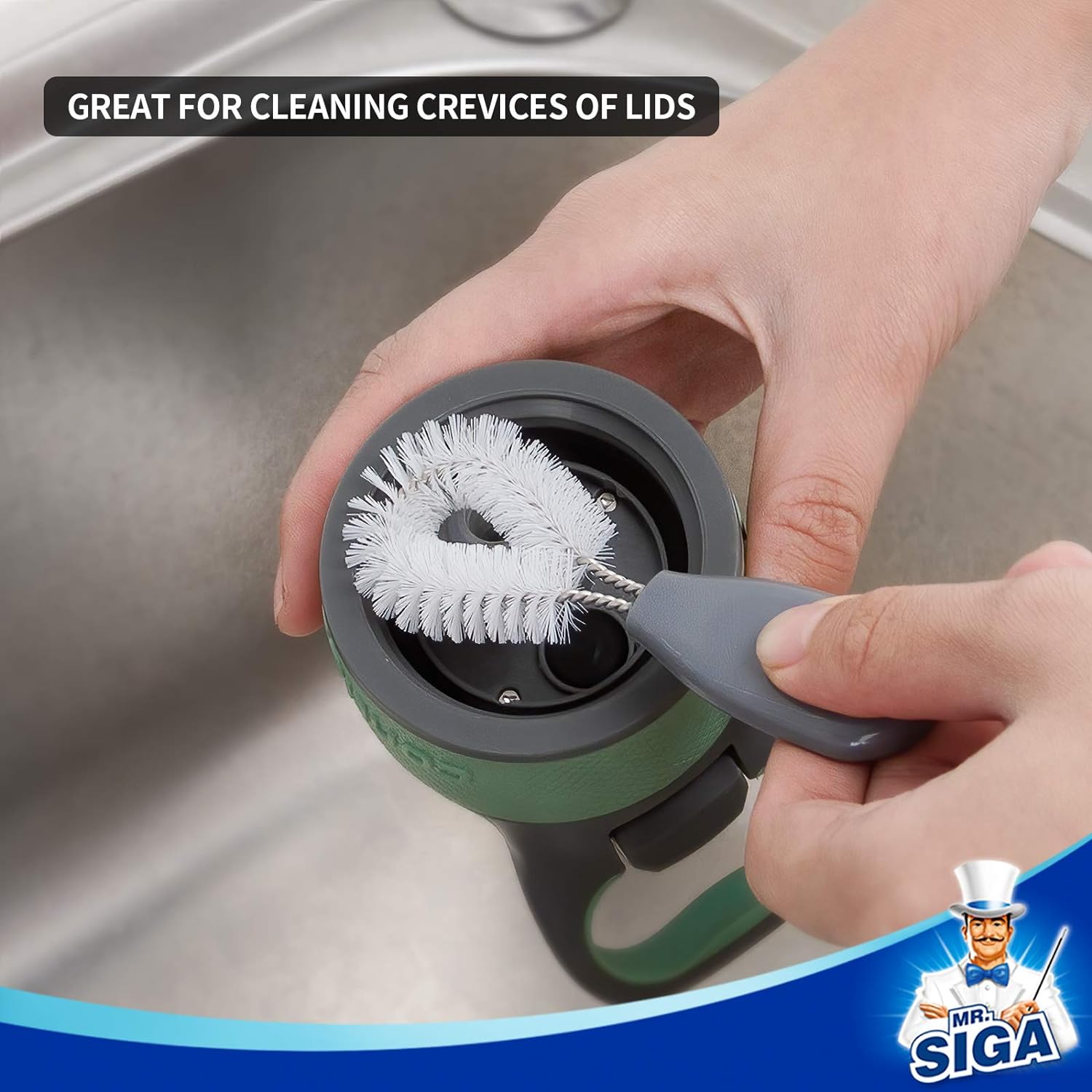 MR.SIGA Water Bottle Brush Cleaning Set with Storage Holder