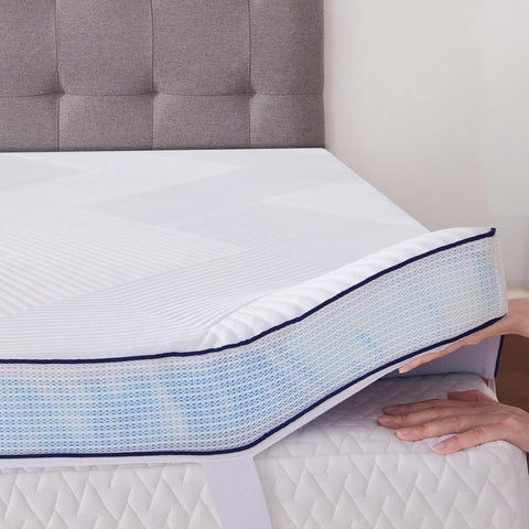 SOOSLEEPY 3 Inch Memory Foam Mattress Topper Queen Size with Removable Soft Cover Ventilated Breathable Cooling Mattress Pad Portable Bed Topper for Back Pain, CertiPUR-US Certified