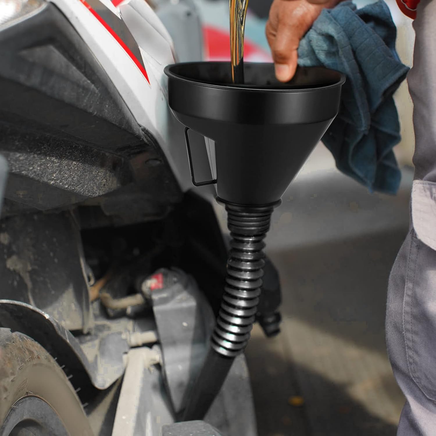 3 Pcs Automotive Funnels Set, Wide Mouth Fuel Funnels,Oil Funnel Set