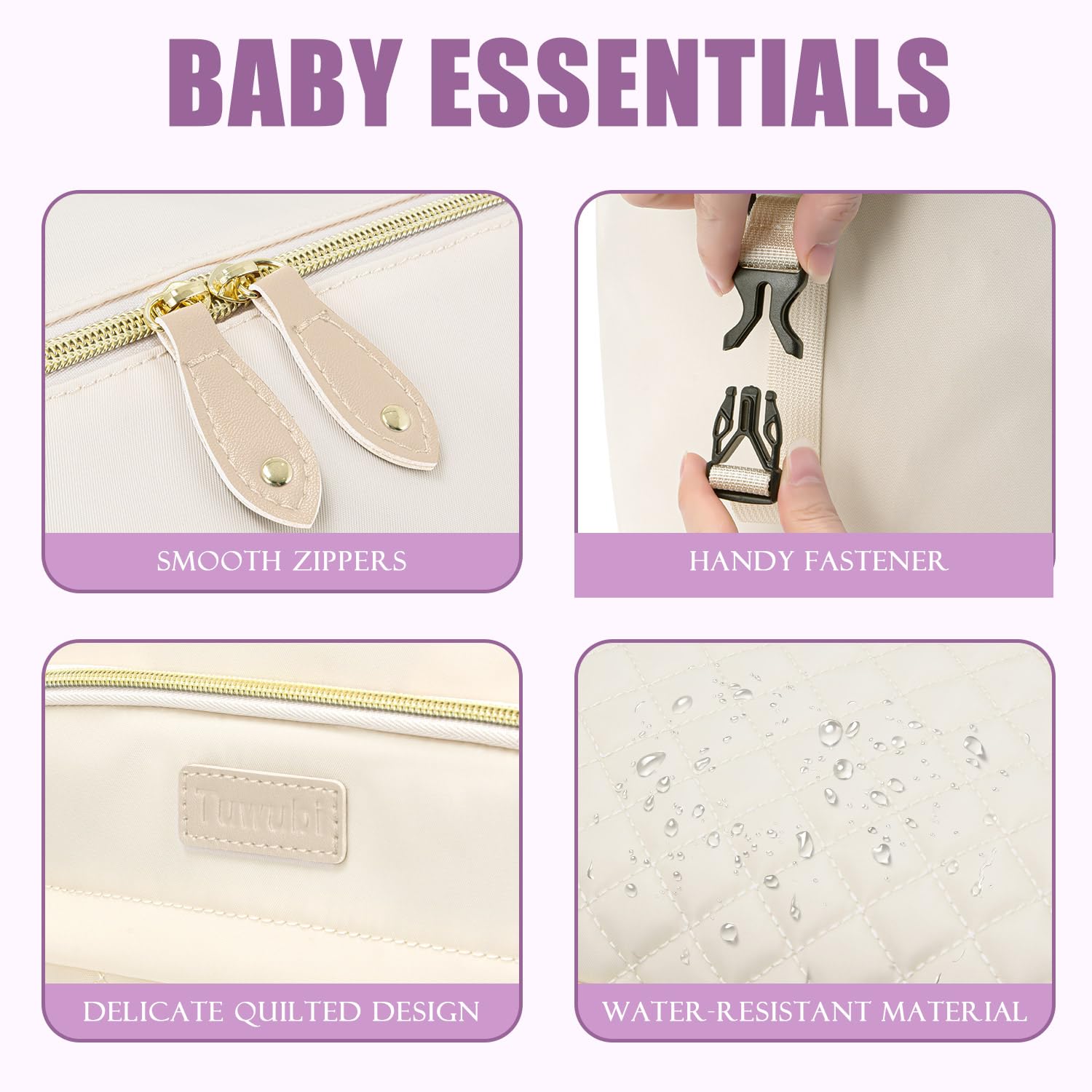 Tuwubi Diaper Bag Tote,Baby Diaper Bag with Pacifier Case