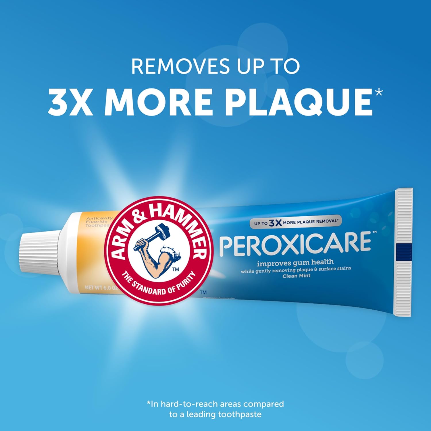 ARM & Hammer Peroxicare Toothpaste, Clean Mint, 6.0 oz, 4-Pack