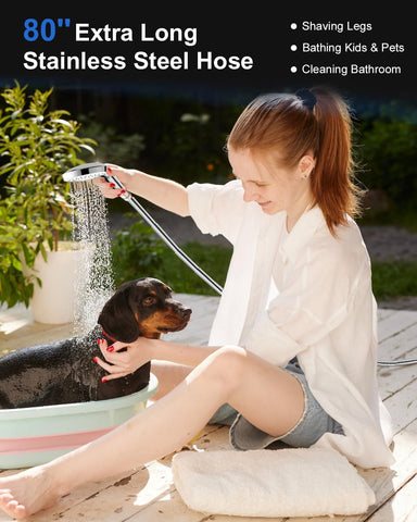 FASDUNT Shower Head with Handheld, High Pressure Showerhead with Long Hose