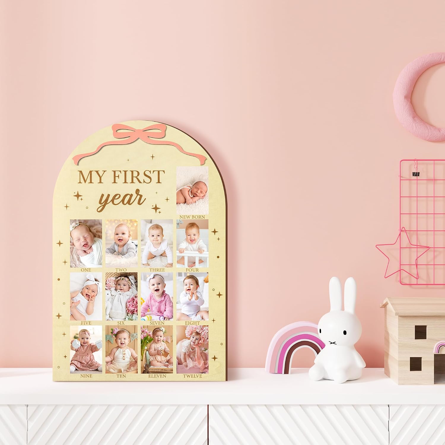 R HORSE 3D My First Year Photo Frame Board Fits 2 x 3 Inch Photo