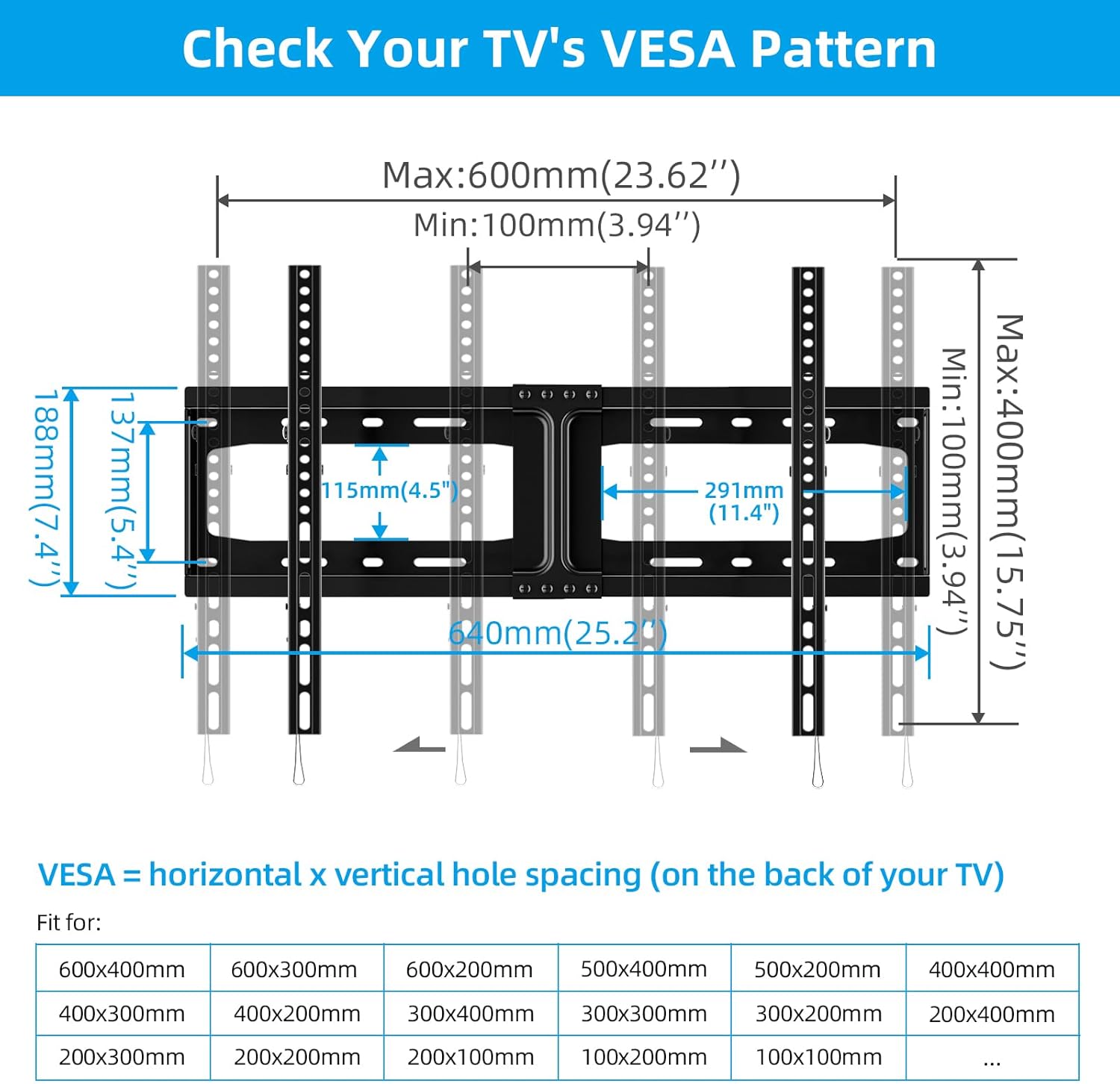 HOME VISION Heavy Duty Tilt TV Wall Mount for 32-86 Inch Flat/Curved Screen
