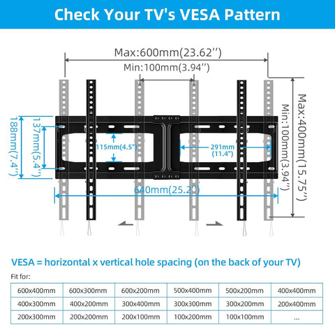 HOME VISION Heavy Duty Tilt TV Wall Mount for 32-86 Inch Flat/Curved Screen