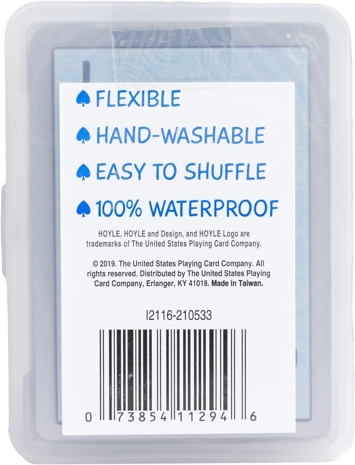Hoyle Waterproof Clear Plastic Playing Cards 1 Deck Outdoor Pool