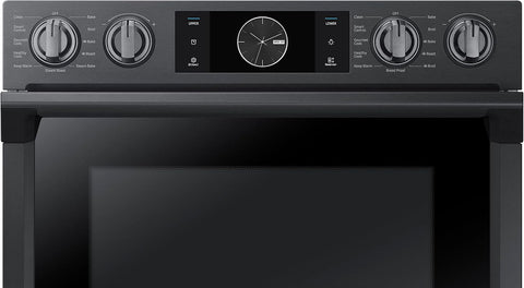 SAMSUNG 30" Smart Double Wall Oven w/Flex Duo, Steam Cook, Wi-Fi, Large Oven Capacity, NV51K7770DG/AA, Fingerprint Resistant Stainless Steel, Black