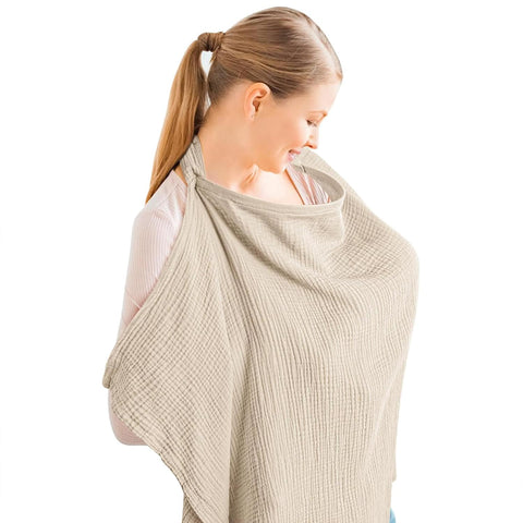 Konssy Muslin Nursing Cover Up for Breastfeeding with Rigid Hoop