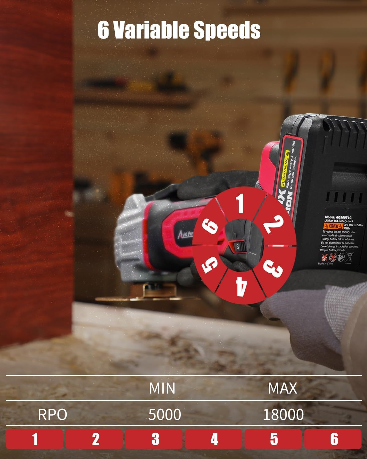 AVID POWER Cordless Oscillating Tool 20V Battery Powered Oscillating Multitool with 2.8° Oscillation Angle, Variable Speed Oscillating Saw w/ 28 Pcs Accessories for Scraping/Cutting & Sanding