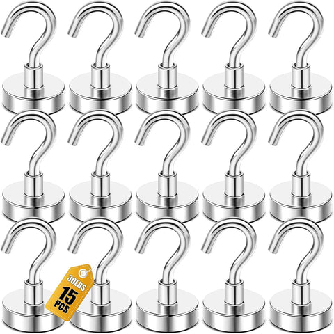 DIYMAG Magnetic Hooks 15pcs 30lbs Cruise Essentials 2026 Magnet Hook