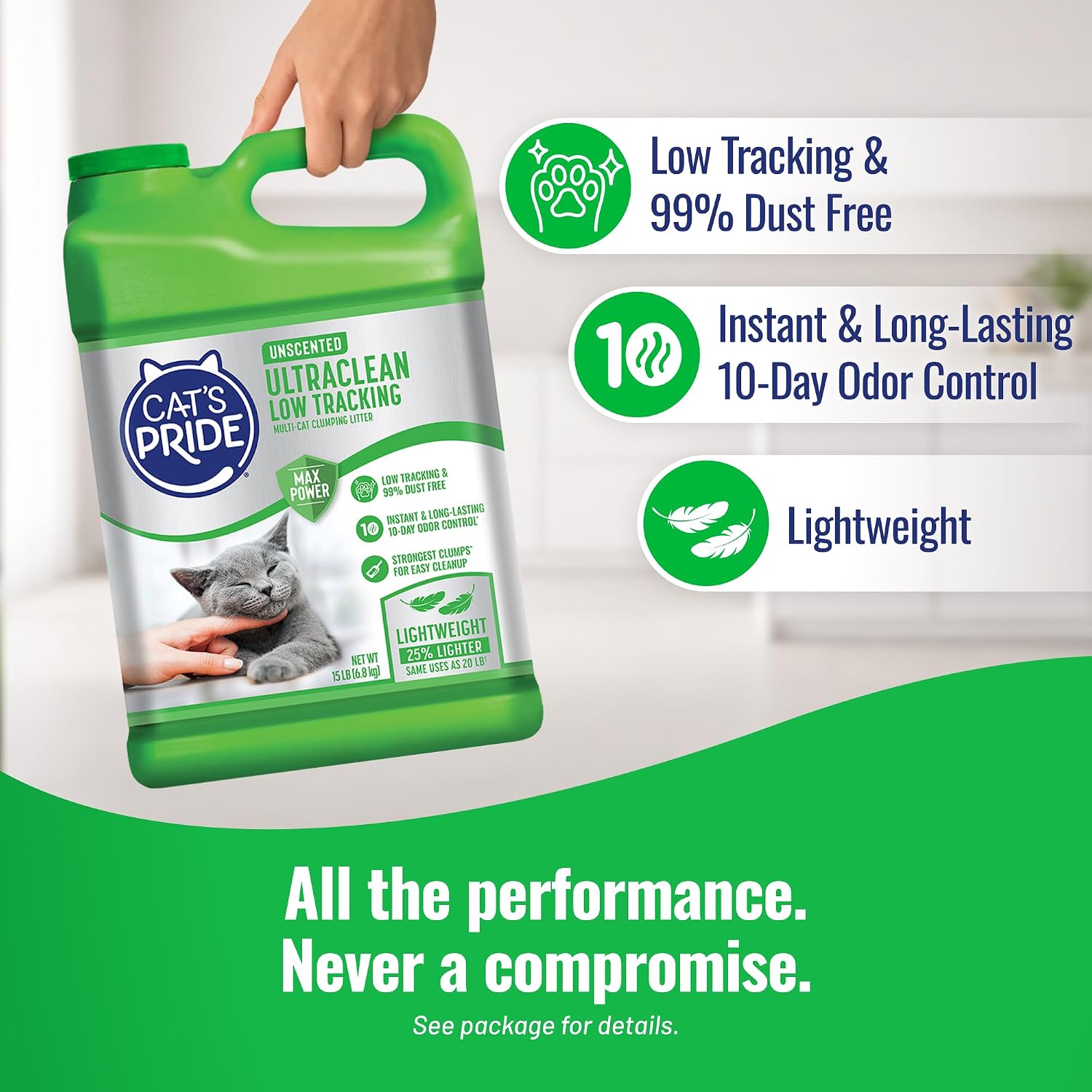Cat's Pride UltraClean Low Tracking Powerful Clumping Litter Unscented 15lb