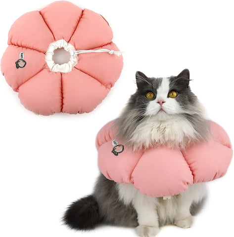 HiDREAM Cat Cone Collar,Cute Waterproof Elizabethan e Collar for Cats,Anti-Bite Lick Wound Healing Safety Cat Recovery Collar,All-Season Style