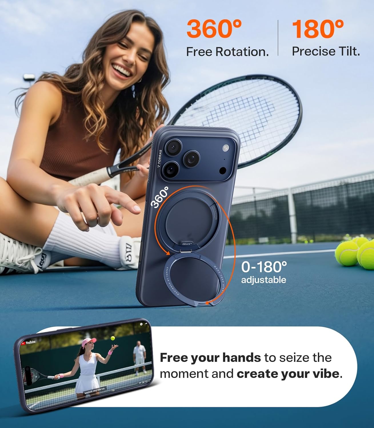 TORRAS for iPhone 17 Pro Max Case, 360 Magnetic Stand, O3 Fitness Series