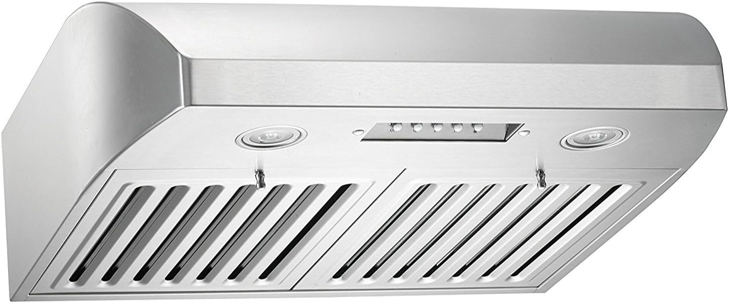 KOBE CHX2230SQB-1 Brillia 30-inch Under Cabinet Range Hood, 3-Speed, 680 CFM, LED Lights, Baffle Filters, Stainless Steel