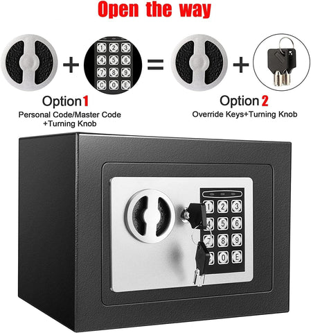 CDC⑧ 6.6L DIGITAL STEEL SAFE ELECTRONIC SECURITY HOME OFFICE MONEY CASH SAFETY BOX 2 KEYS